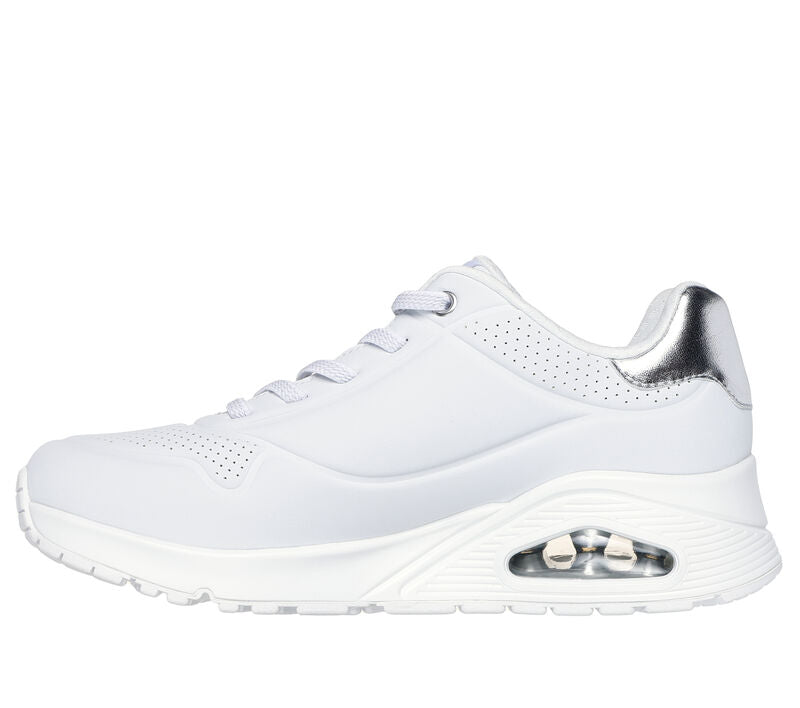 Skechers 155196 Uno - Shimmer Away donna bianco/argento