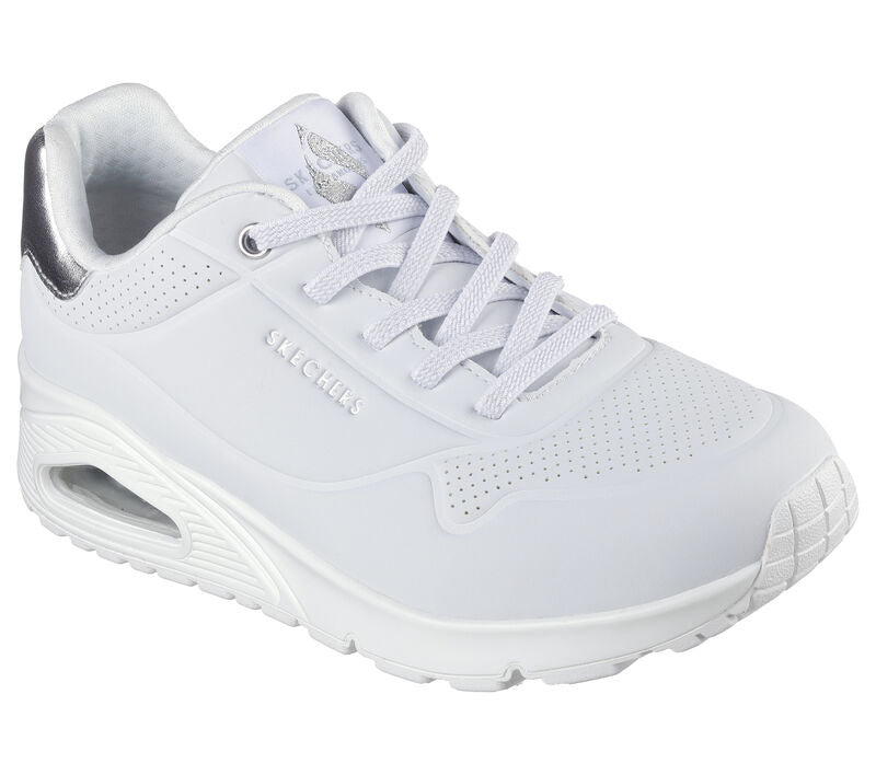 Skechers 155196 Uno - Shimmer Away donna bianco/argento