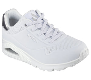 Skechers 155196 Uno - Shimmer Away donna bianco/argento