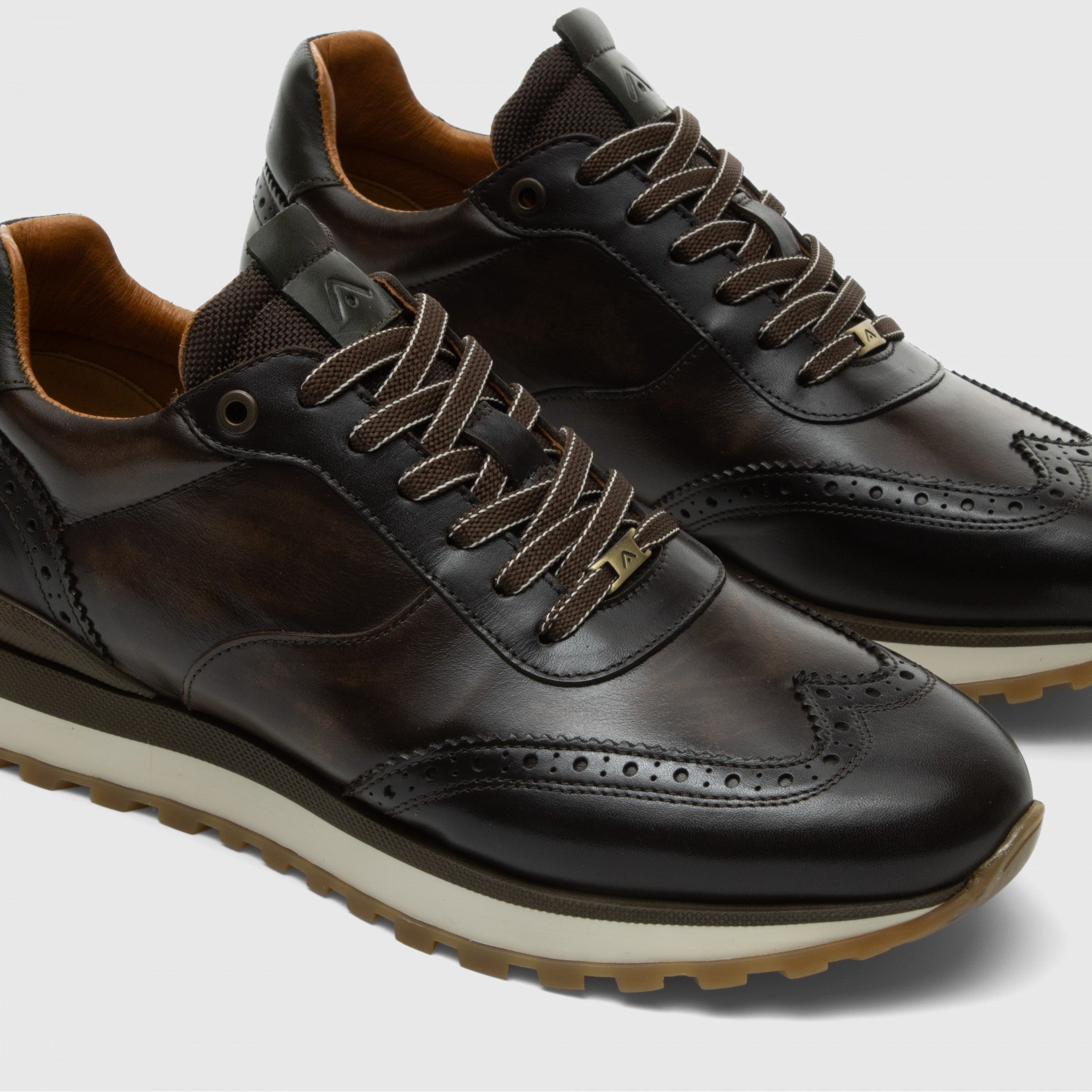 Ambitious 13139 sneakers uomo Park Brogue Runner moro