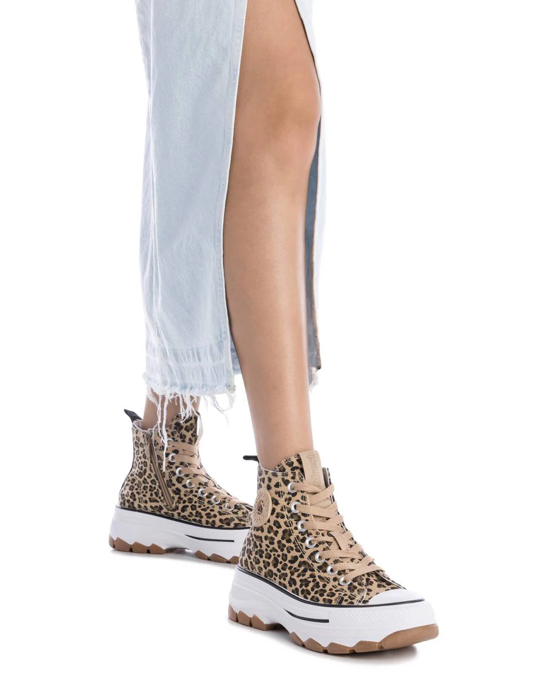 Refresh 17247609 sneakers alta in micro leopardo