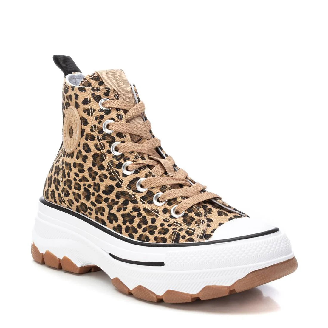 Refresh 17247609 sneakers alta in micro leopardo