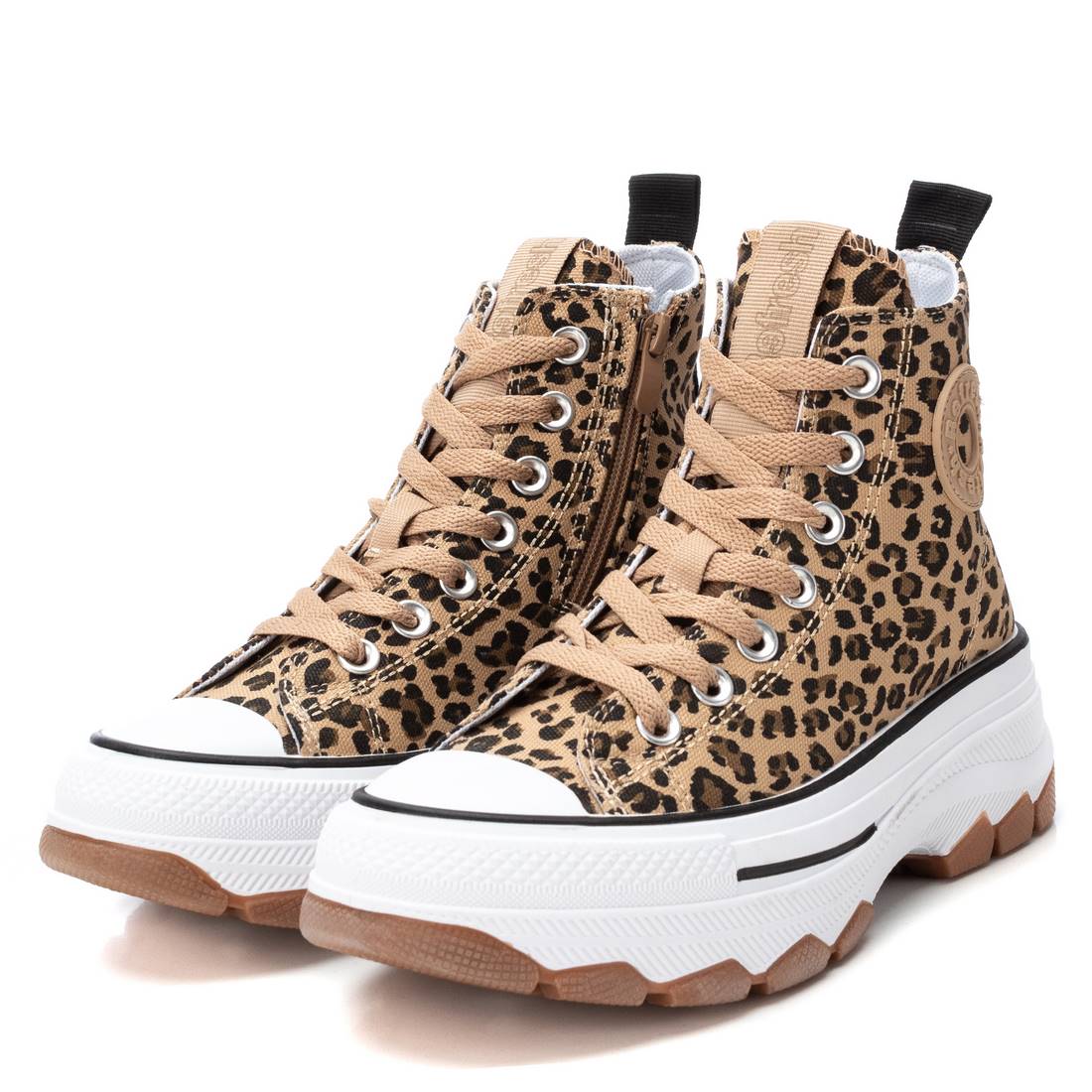 Refresh 17247609 sneakers alta in micro leopardo