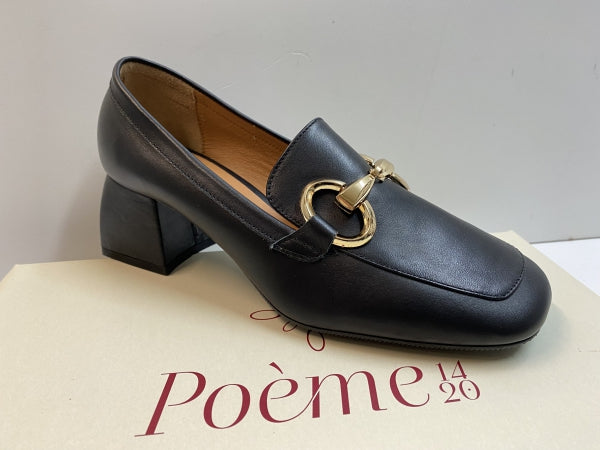 POEME YEL10 MOCASSINO DONNA CON MORSETTO IN PELLE NERO