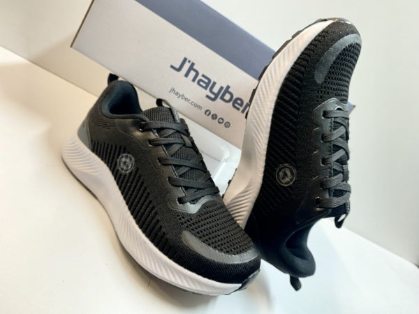 J'Hayber ZS61440 sneakers donna in tessuto nero con fondo bianco