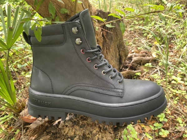 Blauer Iuka 01 stivaletto uomo con lacci in pelle nero