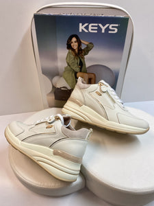 Keys 9950 sneakers donna con zip crema