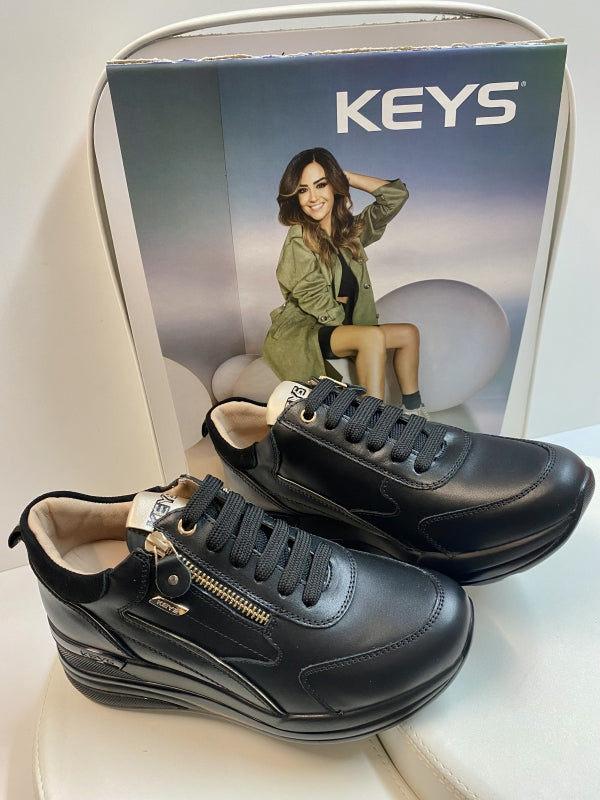 Keys 9950 sneakers donna con zip nero