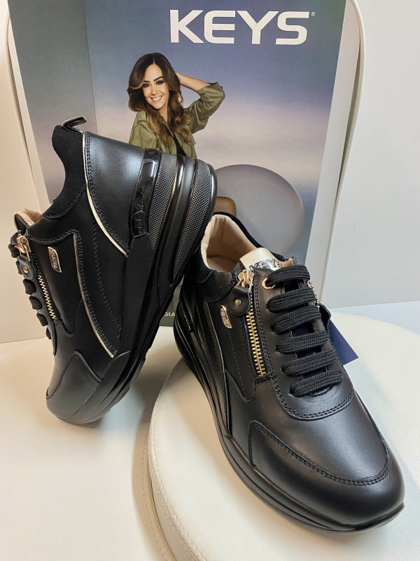 Keys 9950 sneakers donna con zip nero