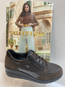 Valleverde 36211 sneakers in pelle e pelle scamosciata brown