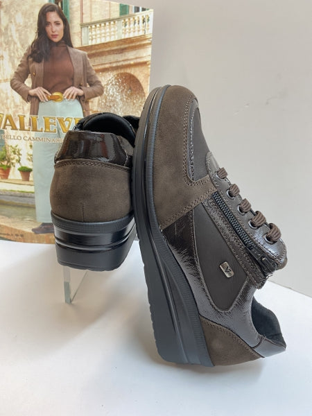 Valleverde 36211 sneakers in pelle e pelle scamosciata brown