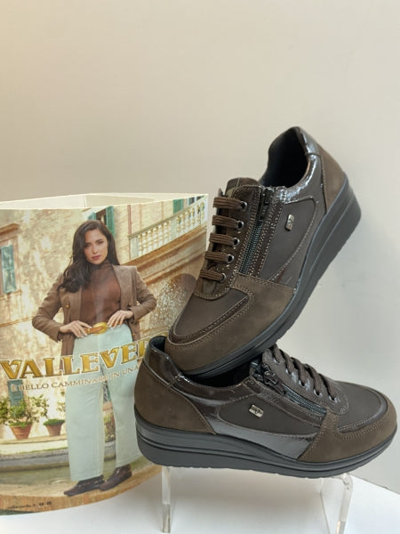 Valleverde 36211 sneakers in pelle e pelle scamosciata brown