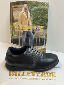 Valleverde 49801 sneaker uomo in pelle nero