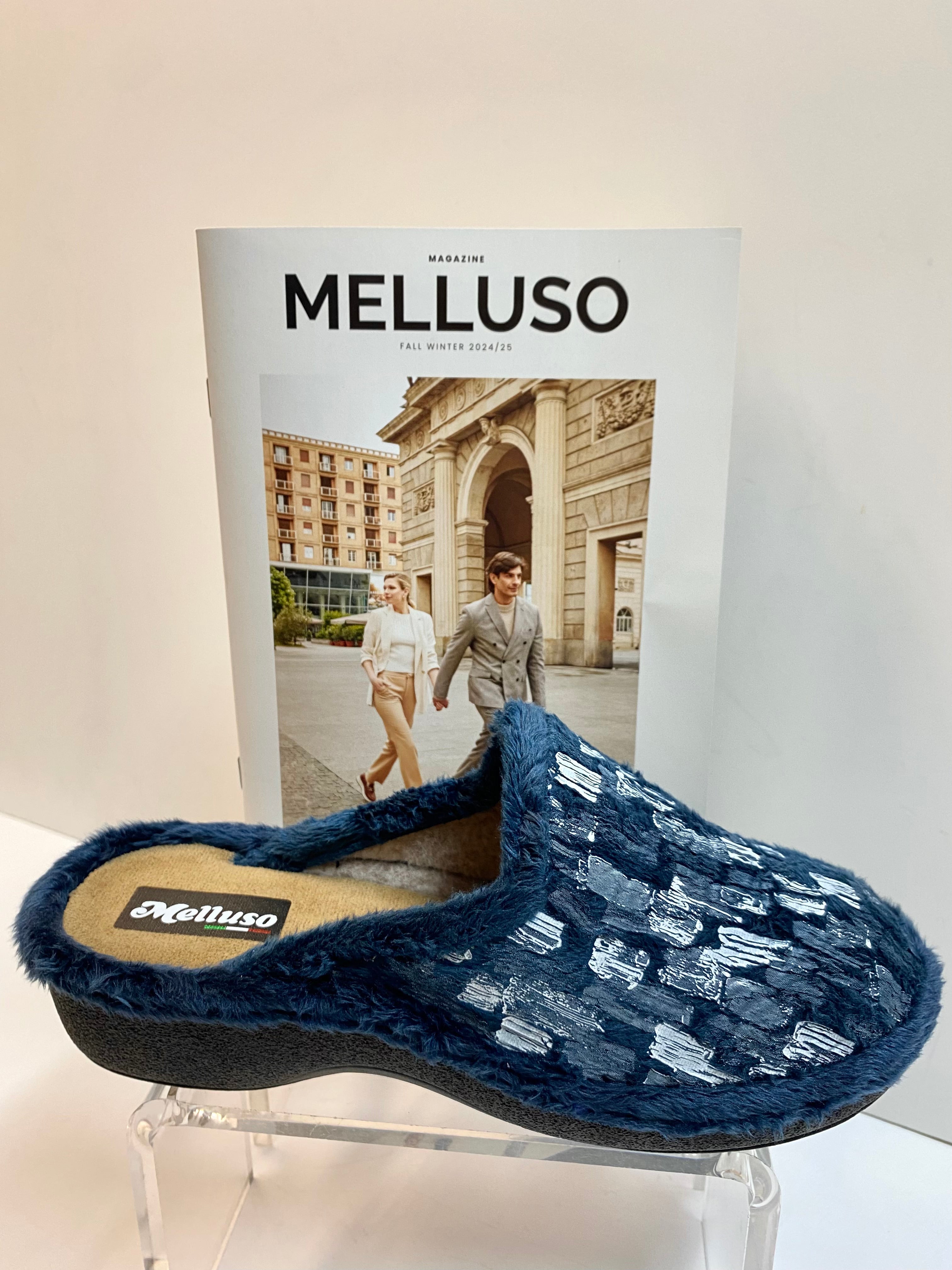 Melluso PD414 pantofola donna in tessuto blù