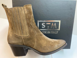 Stelio Malori 5023 stivaletto texano in pelle scamosciata cuoio