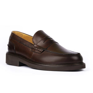 Exton 442 mocassino college uomo pelle marrone