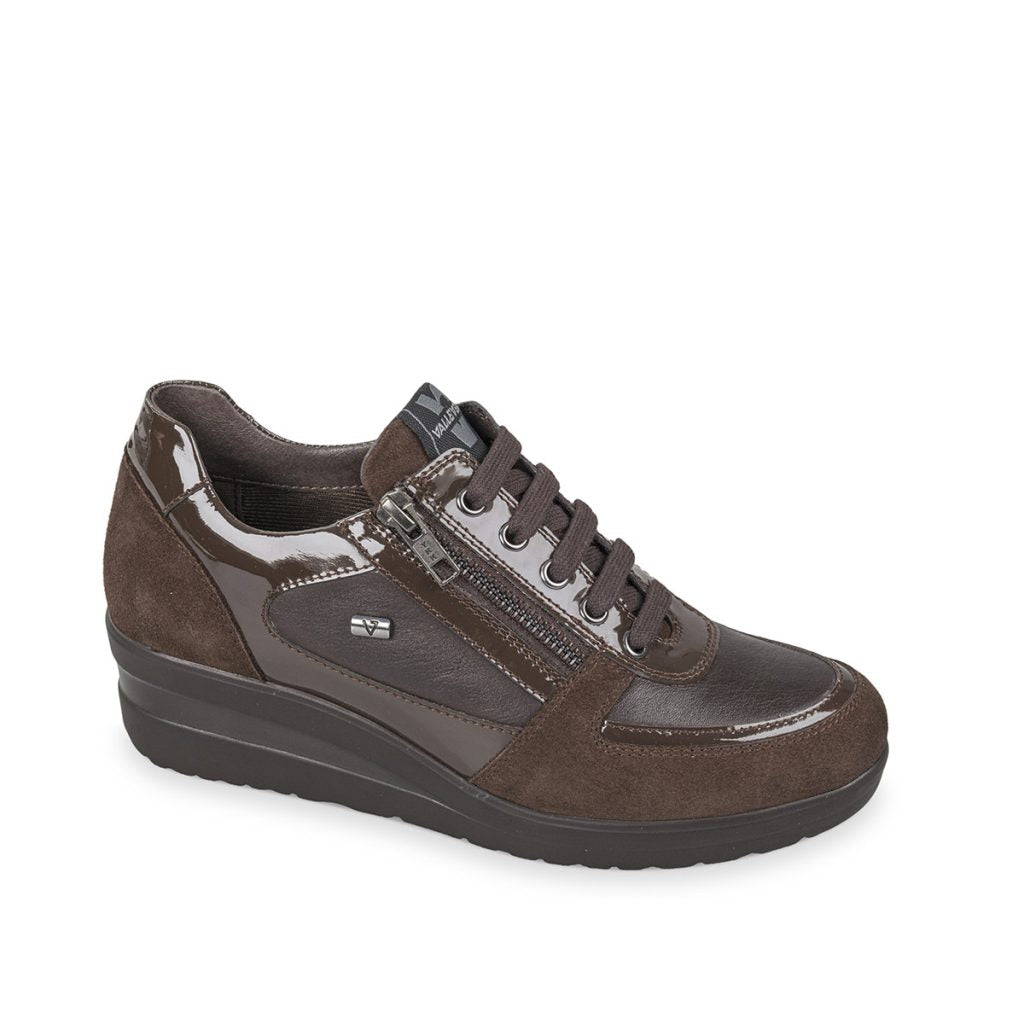 Valleverde 36211 sneakers in pelle e pelle scamosciata brown