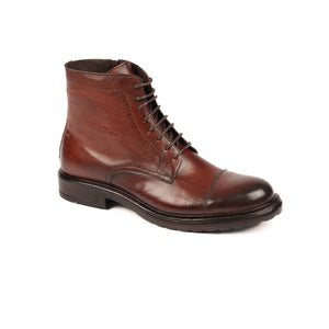 EXTON 9824 STIVALETTO ANFIBIO UOMO PELLE MARRONE