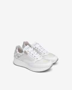 Nero Giardini E512930D Sneakers Donna in Pelle, Tela e Materiale Tecnico milk