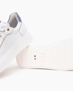 Nero Giardini E513060D Sneakers Donna in Pelle e Materiale Tecnico bianco