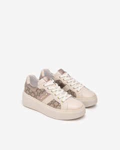 Nero Giardini E513080D Sneakers Donna in Pelle e Materiale Tecnico beige