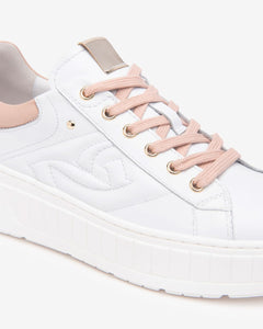 Nero Giardini E513090D Sneakers Donna in Pelle e Materiale Tecnico bianco