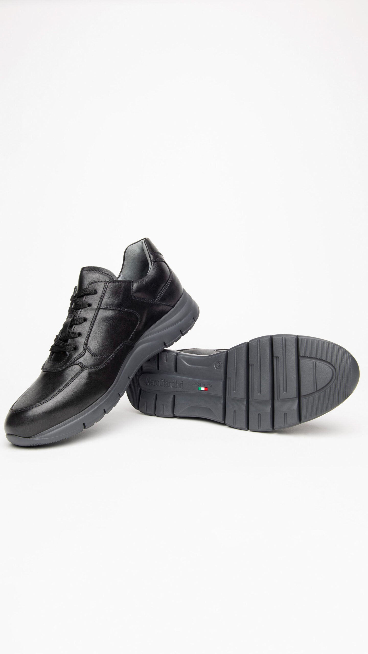 NERO GIARDINI I102153U SNEAKERS UOMO IN PELLE NERO