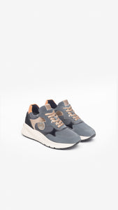 NERO GIARDINI I308331D SNEAKERS DONNA IN CAMOSCIO E PELLE SIBERIA GRIGIO