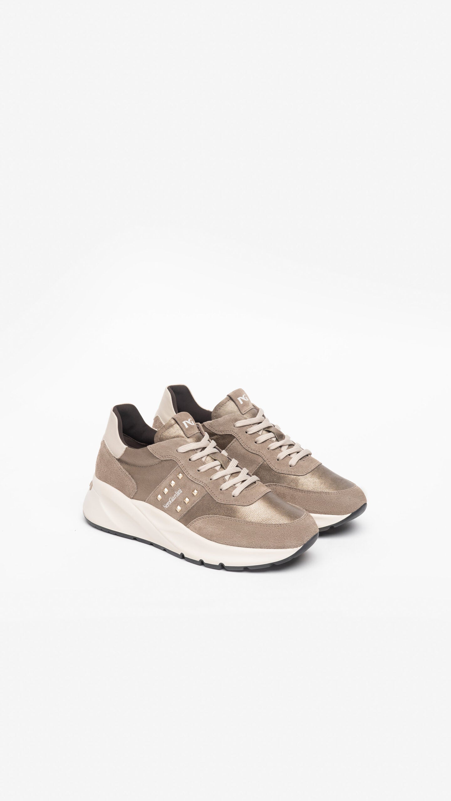 NERO GIARDINI I308335D SNEAKERS DONNA IN PELLE E CAMOSCIO TALPA