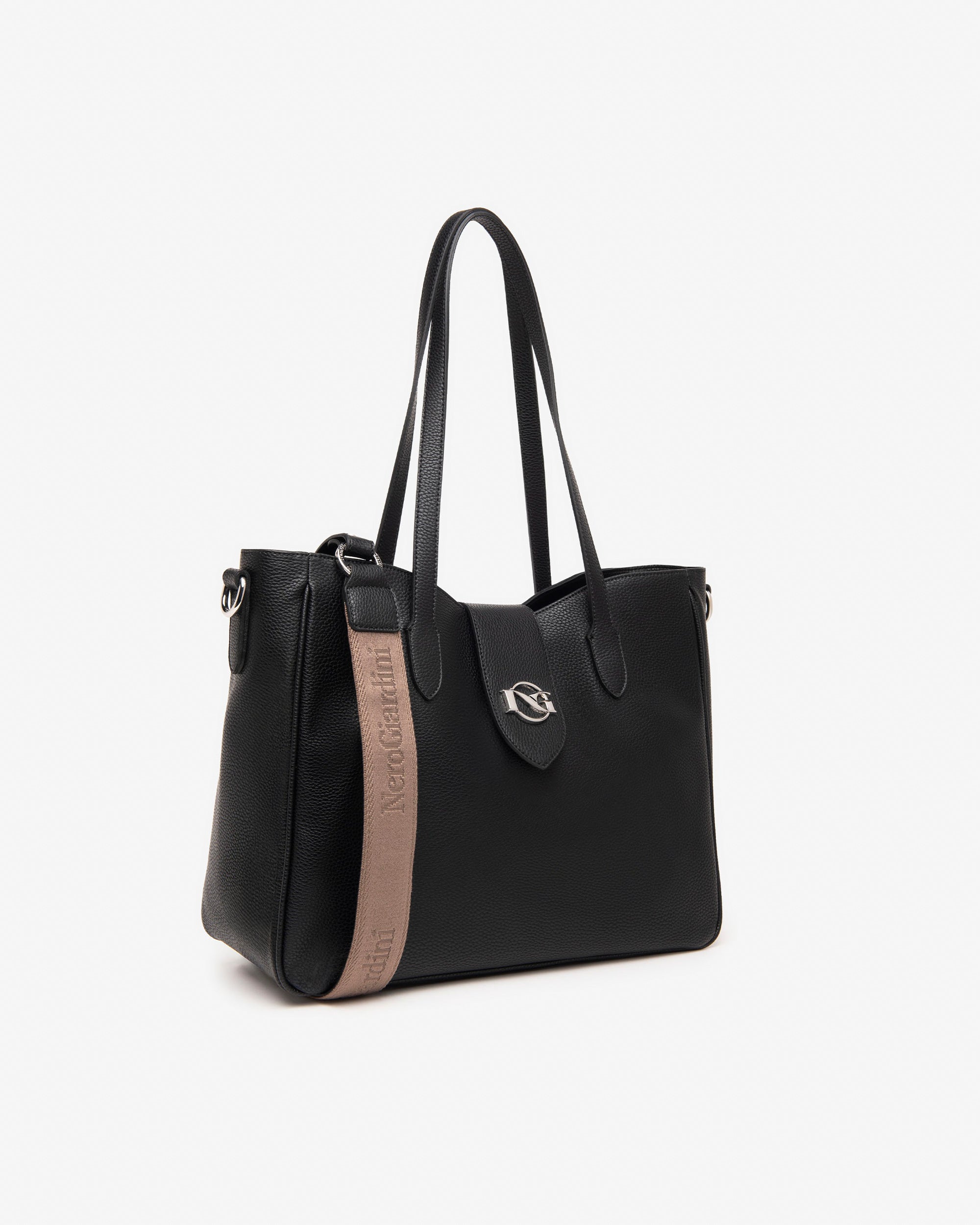 Nero Giardini I443860D Borsa tote da donna in materiale tecnico nero