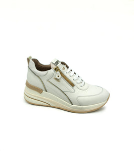 Keys 9950 sneakers donna con zip crema