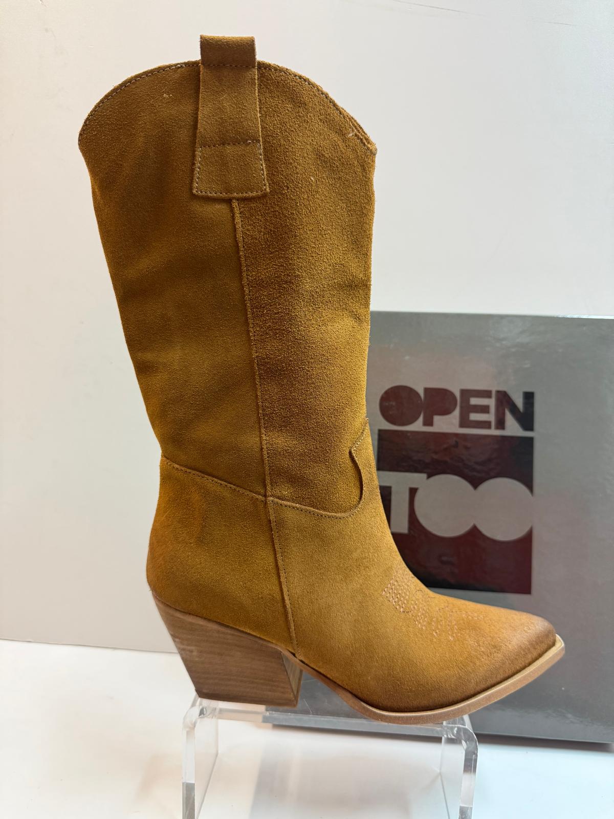 Open Too Loca 180 Texano donna in pelle scamosciata cuoio