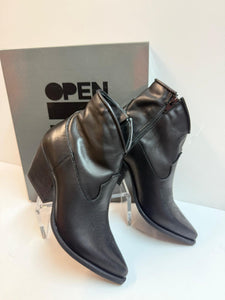 Open Too GX4 tronchetto texano donna in pelle nero