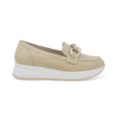 Melluso R20085 sneakers mocassino donna in pelle latte