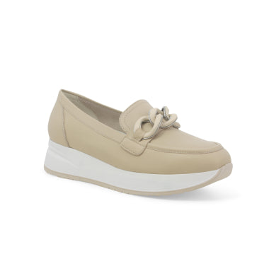 Melluso R20085 sneakers mocassino donna in pelle latte