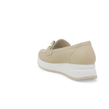 Melluso R20085 sneakers mocassino donna in pelle latte