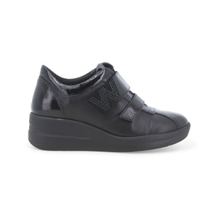 MELLUSO R25643D SNEAKERS DONNA IN VERNICE E PELLE NERO