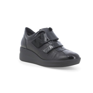 MELLUSO R25643D SNEAKERS DONNA IN VERNICE E PELLE NERO