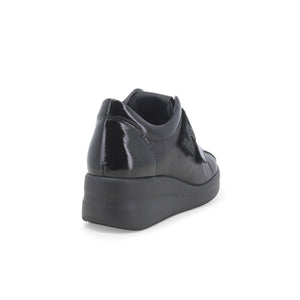 MELLUSO R25643D SNEAKERS DONNA IN VERNICE E PELLE NERO