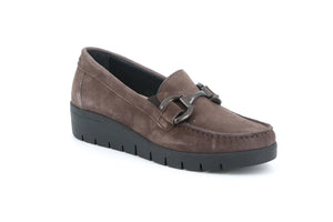 GRUNLAND SC5584 MOCASSINO DONNA IN CAMOSCIO TAUPE