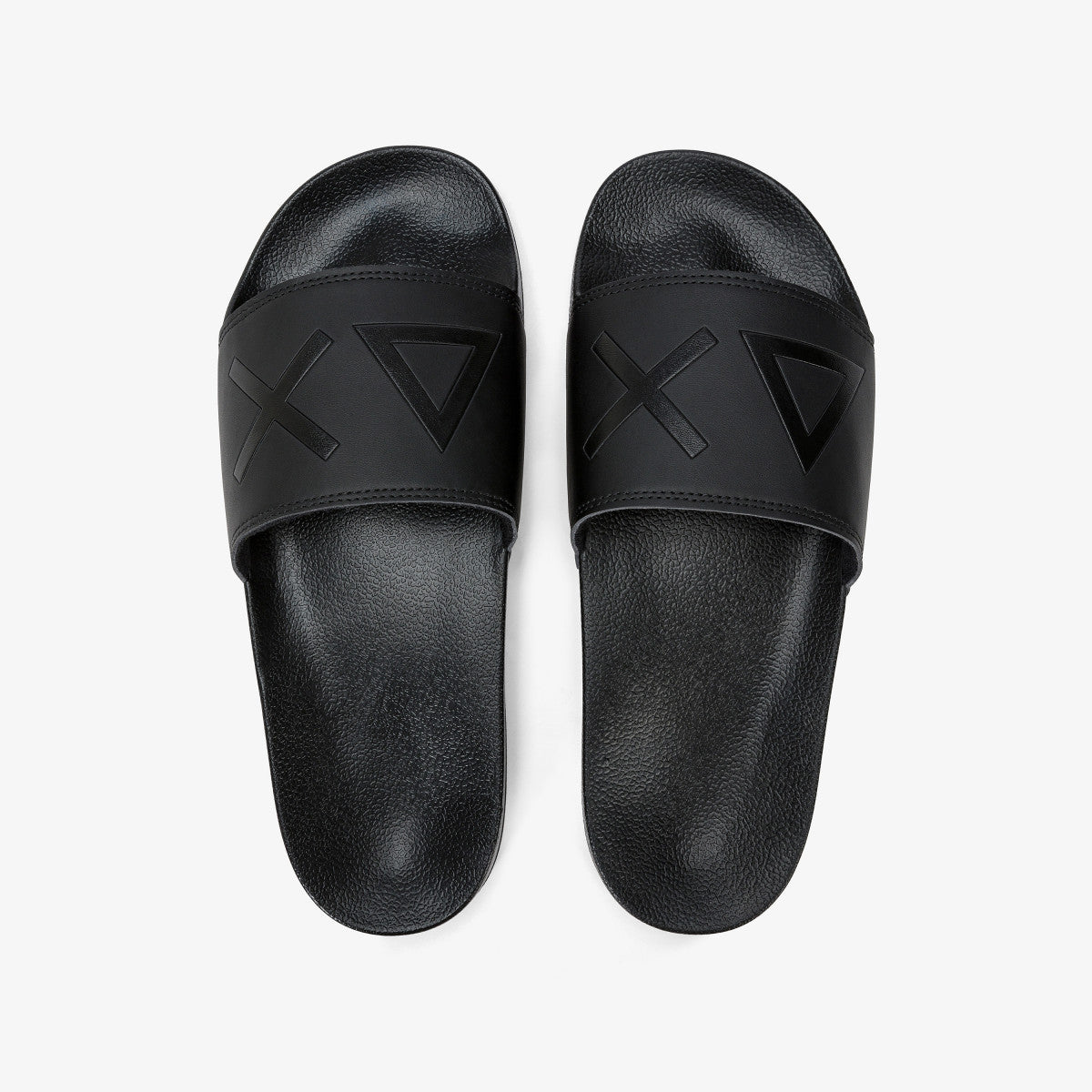 SUN68 X35102 SLIPPERS LOGO NERO