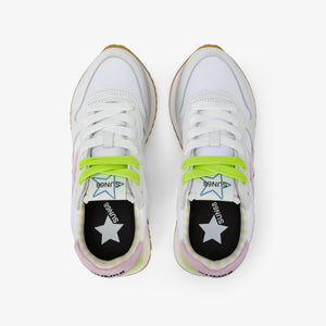 SUN68 Z35215 BIG STARGIRL SPONGEE LOGO BIANCO/ROSA