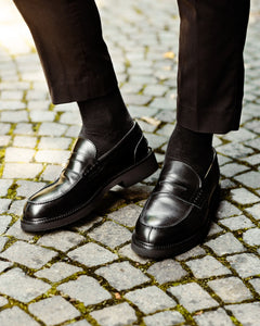 EXTON 1022 MOCASSINO COLLEGE UOMO CLASSICO PELLE NERO