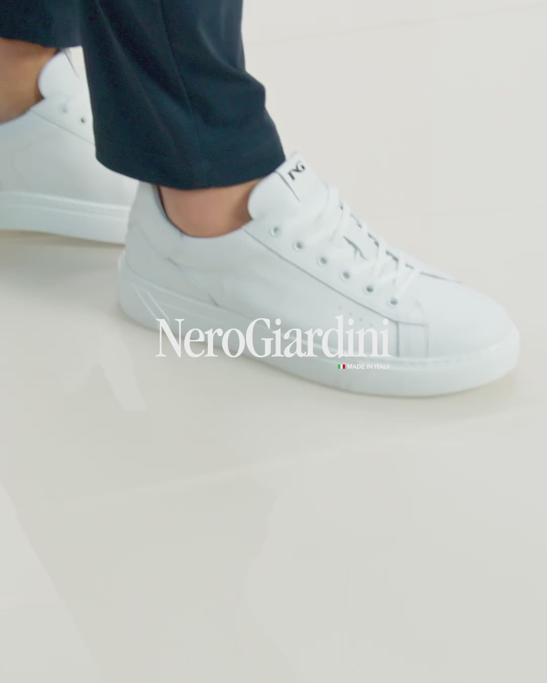 Nero Giardini E400240U Sneakers Uomo in Pelle bianco