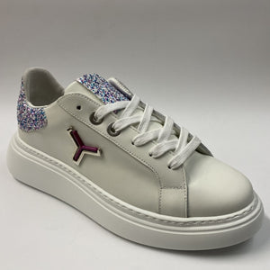 TONAKAI SKGC12 SNEAKER IN PELLE BIANCA + GLITTER