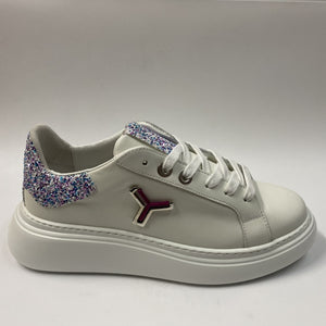 TONAKAI SKGC12 SNEAKER IN PELLE BIANCA + GLITTER