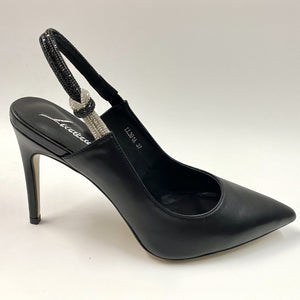 LUCIANO BARACHINI 391 SLING-BACK IN NAPPA NERA