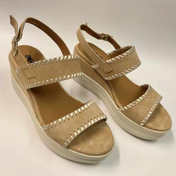 MELLUSO R80522 SANDALO IN PELLE SCAMOSCIATA BEIGE