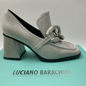 LUCIANO BARACHINI ML231 MOCASSINO CON TACCO 7 E MORSETTO IN PELLE OSSO