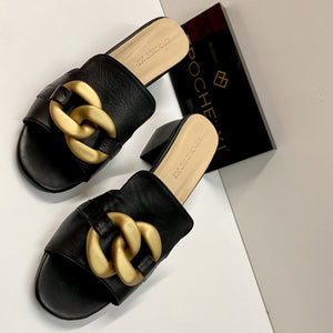 EPOCHE' XI 23311 CIABATTA CON MORSETTO IN PELLE NERO